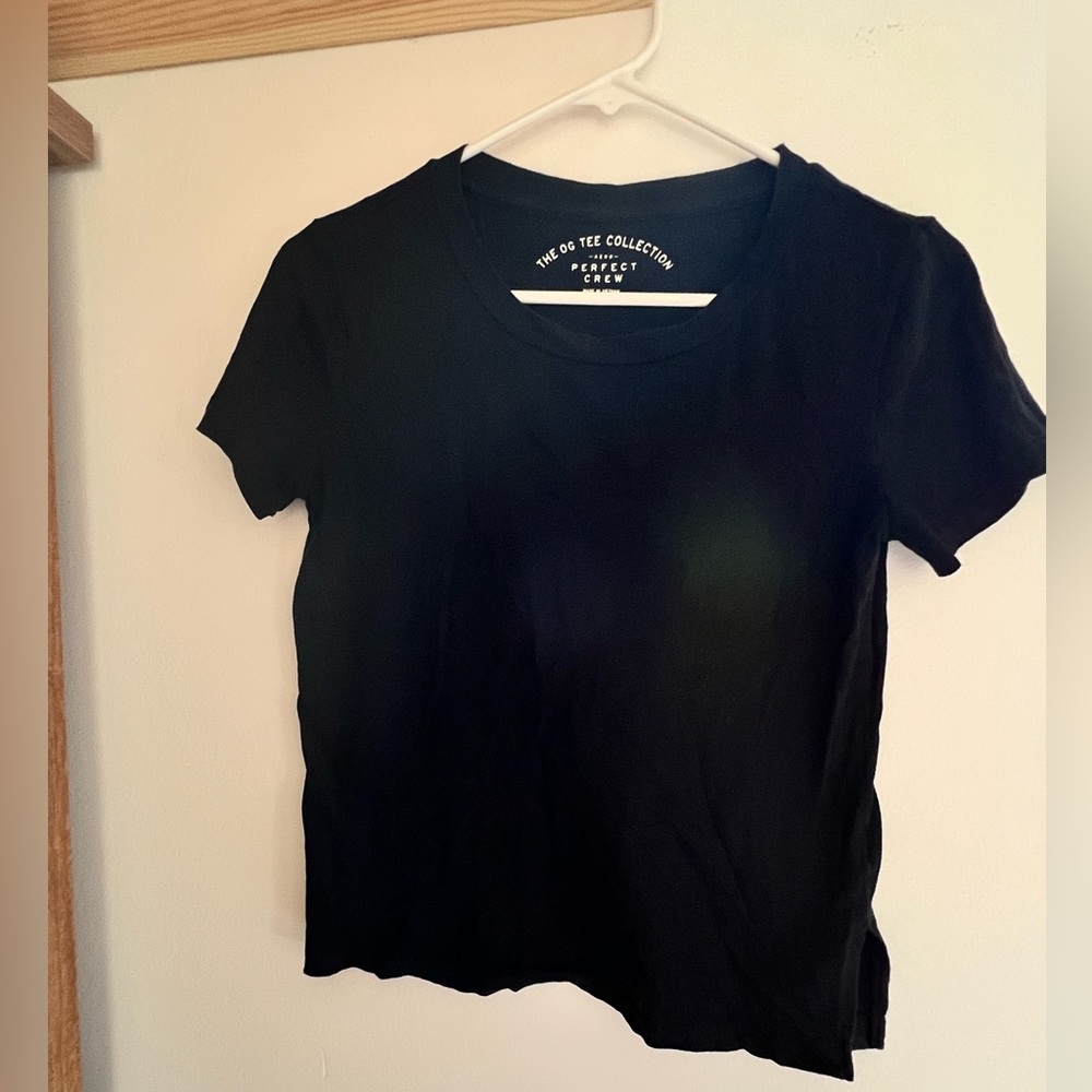 Cotton black cropped t shirt